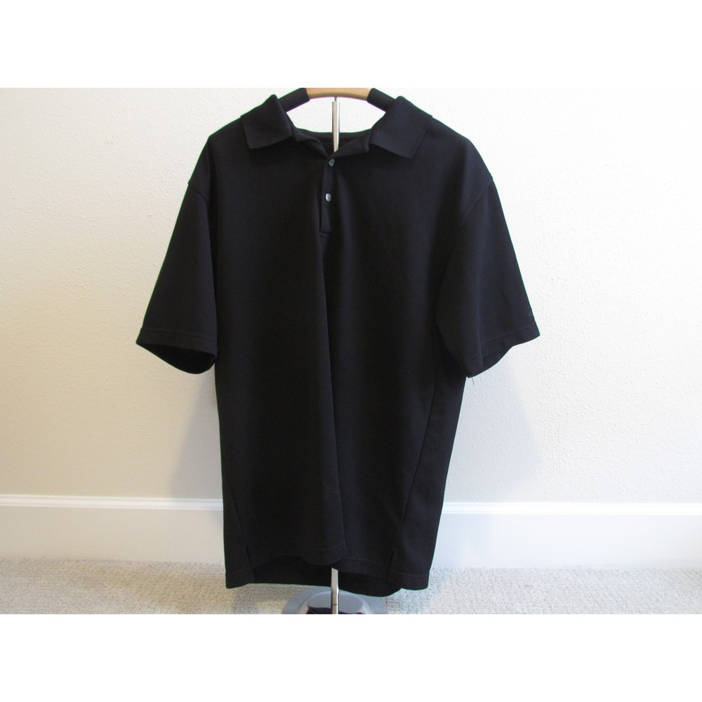 Grand Slam Golf Polo Shirt XL Black Textured Short Sleeve Performance Men